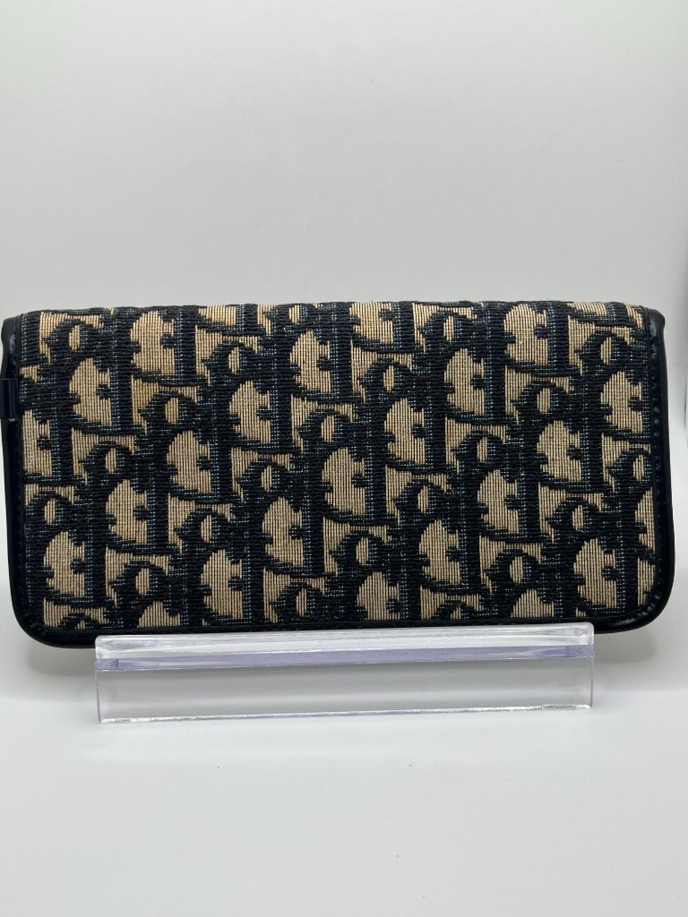 Vintage Christian Dior Navy Trotter Monogram Clutch - Picture 2 of 10